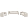 Bowery Hill Contemporary Rich Cream Boucle Durable Fabric Sofa