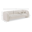 Bowery Hill Contemporary Rich Cream Boucle Durable Fabric Sofa