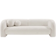 Bowery Hill Contemporary Rich Cream Boucle Durable Fabric Sofa