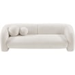 Bowery Hill Contemporary Rich Cream Boucle Durable Fabric Sofa