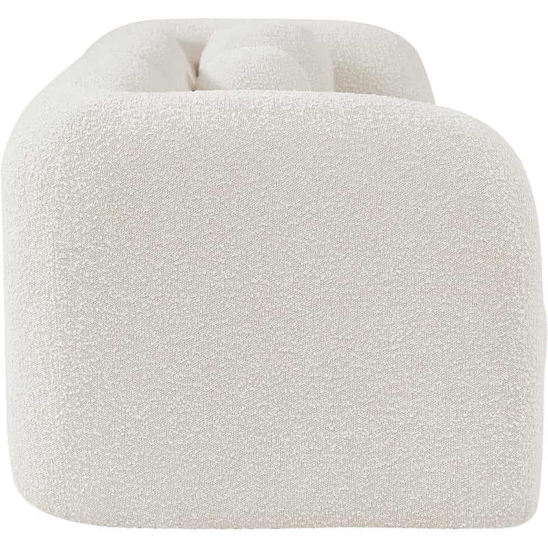 Bowery Hill Contemporary Rich Cream Boucle Durable Fabric Sofa