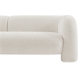 Bowery Hill Contemporary Rich Cream Boucle Durable Fabric Sofa