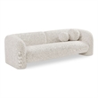 Bowery Hill Contemporary Rich Cream Boucle Durable Fabric Sofa