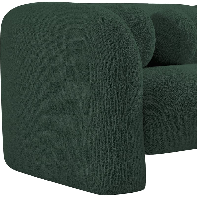 Bowery Hill Contemporary Rich Green Boucle Durable Fabric Chair