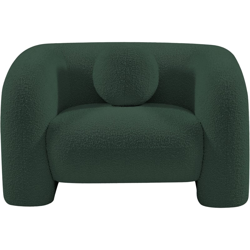 Bowery Hill Contemporary Rich Green Boucle Durable Fabric Chair