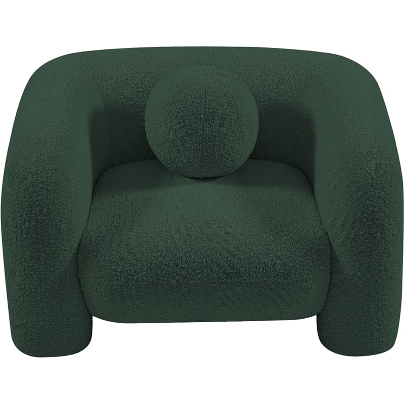 Bowery Hill Contemporary Rich Green Boucle Durable Fabric Chair