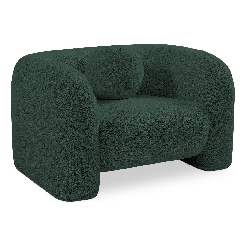 Bowery Hill Contemporary Rich Green Boucle Durable Fabric Chair