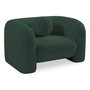 Bowery Hill Contemporary Rich Green Boucle Durable Fabric Chair