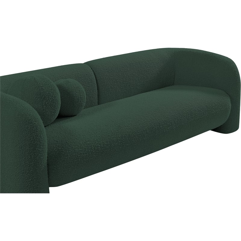 Bowery Hill Contemporary Rich Green Boucle Durable Fabric Sofa
