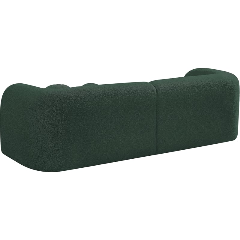 Bowery Hill Contemporary Rich Green Boucle Durable Fabric Sofa