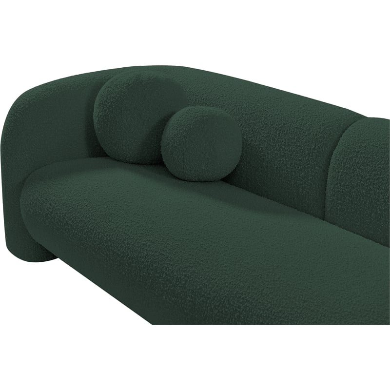 Bowery Hill Contemporary Rich Green Boucle Durable Fabric Sofa