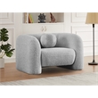 Bowery Hill Contemporary Rich Grey Boucle Durable Fabric Chair