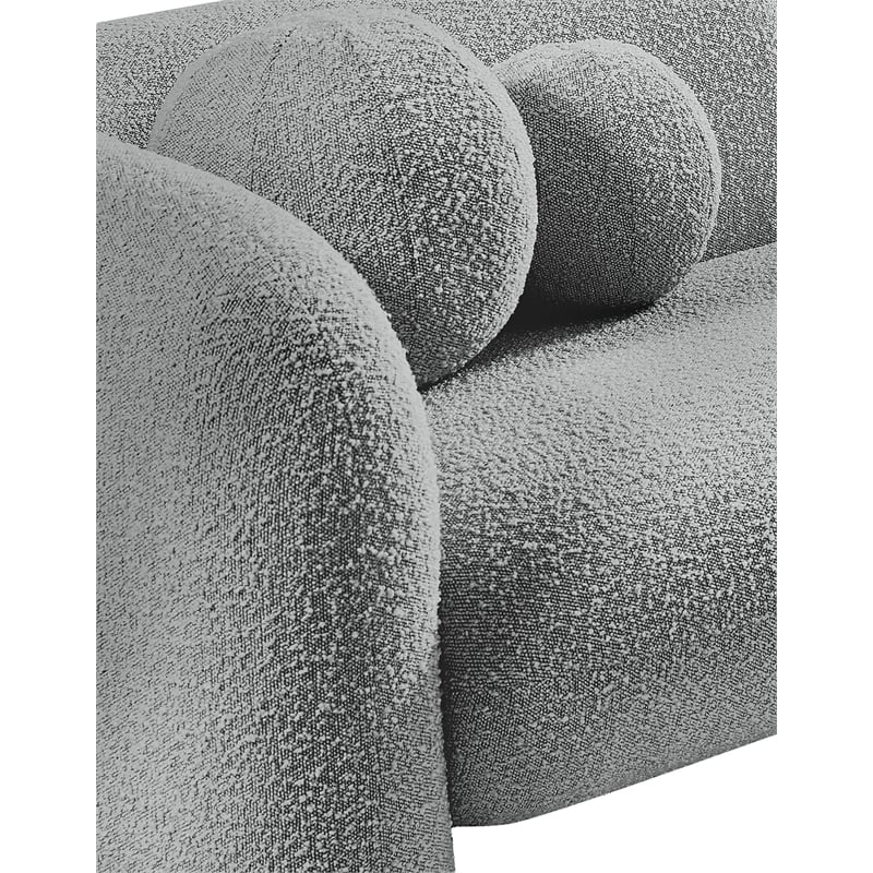 Bowery Hill Contemporary Rich Grey Boucle Durable Fabric Chair