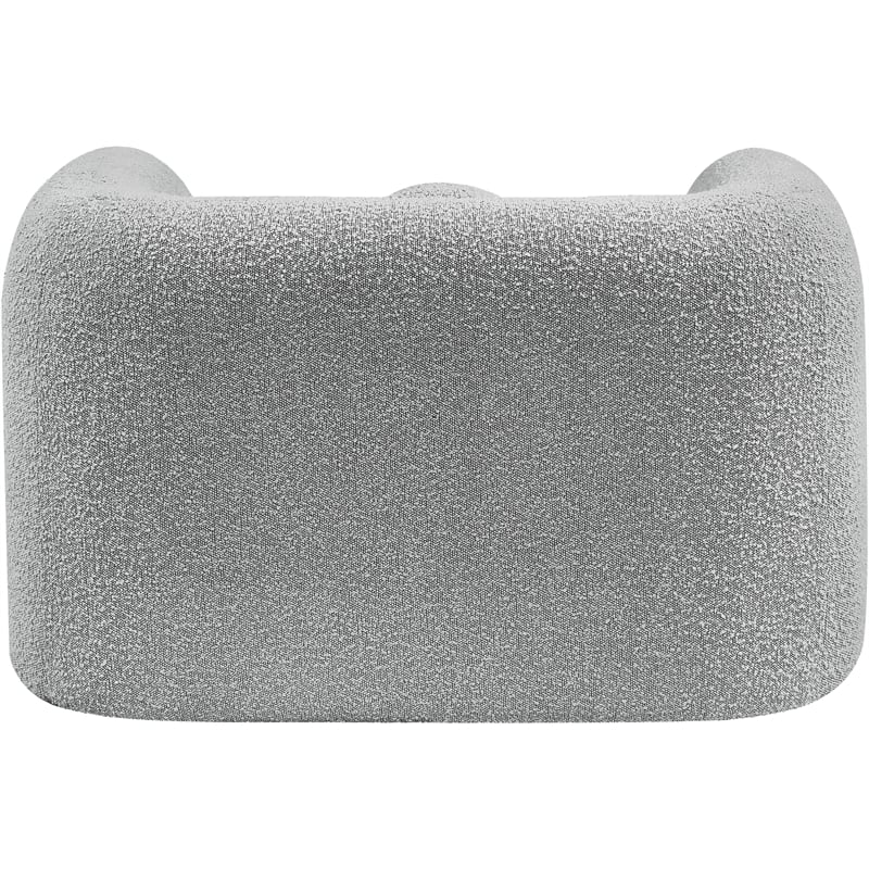 Bowery Hill Contemporary Rich Grey Boucle Durable Fabric Chair