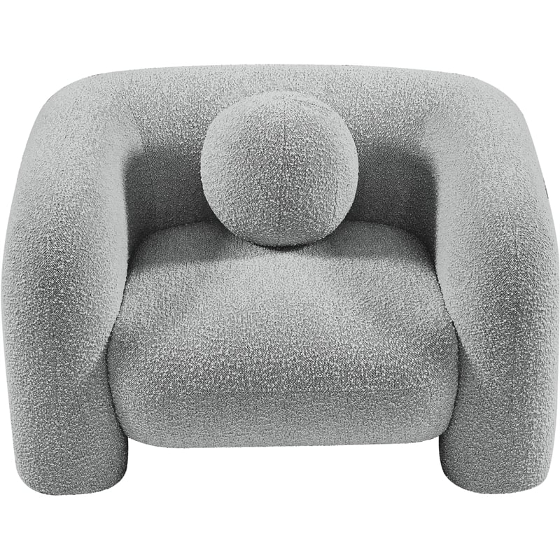 Bowery Hill Contemporary Rich Grey Boucle Durable Fabric Chair