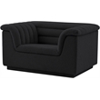 Bowery Hill Contemporary Deep Channel Tufted Rich Black Boucle Fabric Chair