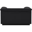 Bowery Hill Contemporary Deep Channel Tufted Rich Black Boucle Fabric Chair