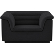 Bowery Hill Contemporary Deep Channel Tufted Rich Black Boucle Fabric Chair