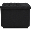 Bowery Hill Contemporary Deep Channel Tufted Rich Black Boucle Fabric Chair