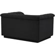 Bowery Hill Contemporary Deep Channel Tufted Rich Black Boucle Fabric Chair