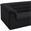 Bowery Hill Contemporary Deep Channel Tufted Rich Black Boucle Fabric Chair