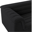 Bowery Hill Contemporary Deep Channel Tufted Rich Black Boucle Fabric Chair