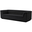 Bowery Hill Contemporary Deep Channel Tufted Rich Black Boucle Fabric Sofa