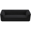 Bowery Hill Contemporary Deep Channel Tufted Rich Black Boucle Fabric Sofa