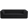 Bowery Hill Contemporary Deep Channel Tufted Rich Black Boucle Fabric Sofa
