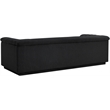 Bowery Hill Contemporary Deep Channel Tufted Rich Black Boucle Fabric Sofa