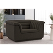 Bowery Hill Contemporary Deep Channel Tufted Rich Brown Boucle Fabric Chair