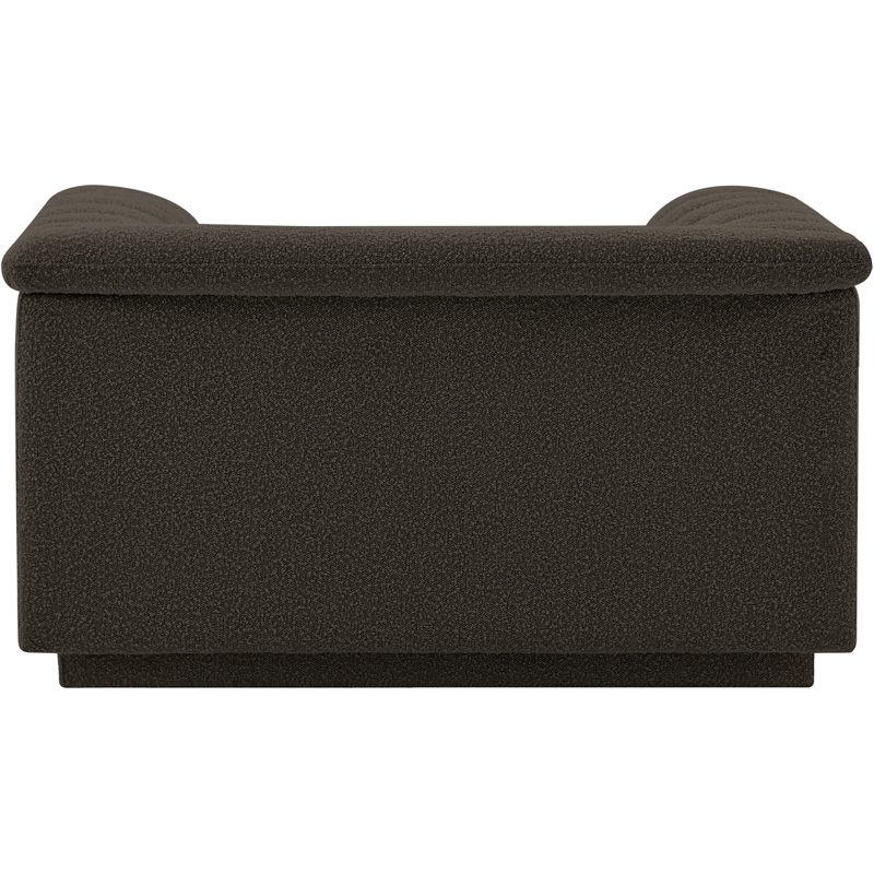 Bowery Hill Contemporary Deep Channel Tufted Rich Brown Boucle Fabric Chair