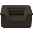 Bowery Hill Contemporary Deep Channel Tufted Rich Brown Boucle Fabric Chair