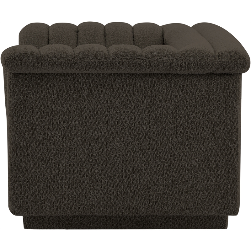 Bowery Hill Contemporary Deep Channel Tufted Rich Brown Boucle Fabric Chair