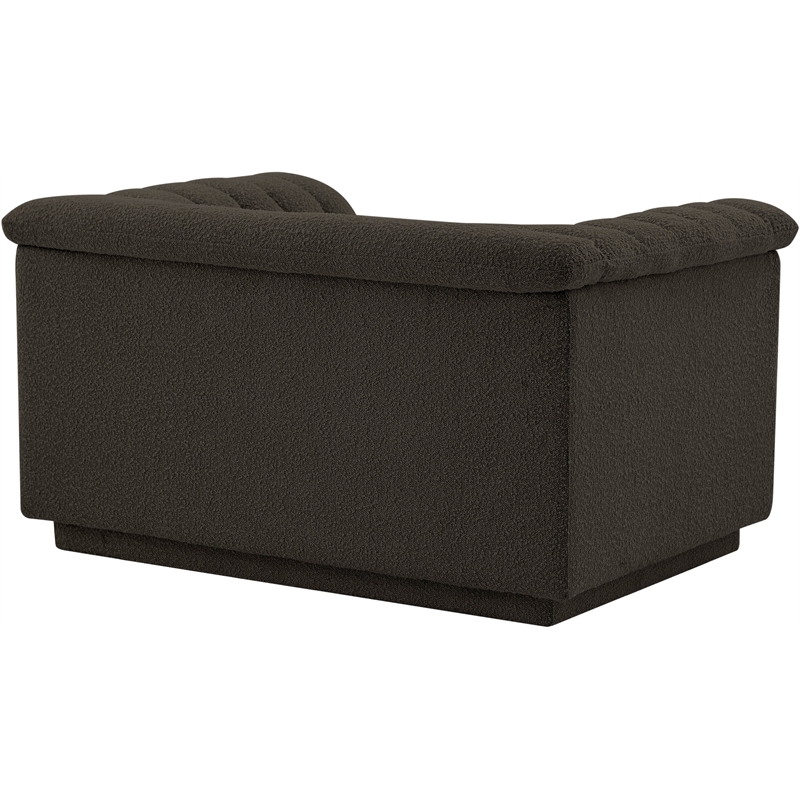 Bowery Hill Contemporary Deep Channel Tufted Rich Brown Boucle Fabric Chair