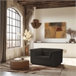 Bowery Hill Contemporary Deep Channel Tufted Rich Brown Boucle Fabric Chair