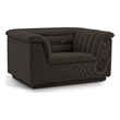 Bowery Hill Contemporary Deep Channel Tufted Rich Brown Boucle Fabric Chair