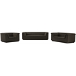 Bowery Hill Contemporary Deep Channel Tufted Rich Brown Boucle Fabric Sofa
