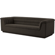 Bowery Hill Contemporary Deep Channel Tufted Rich Brown Boucle Fabric Sofa