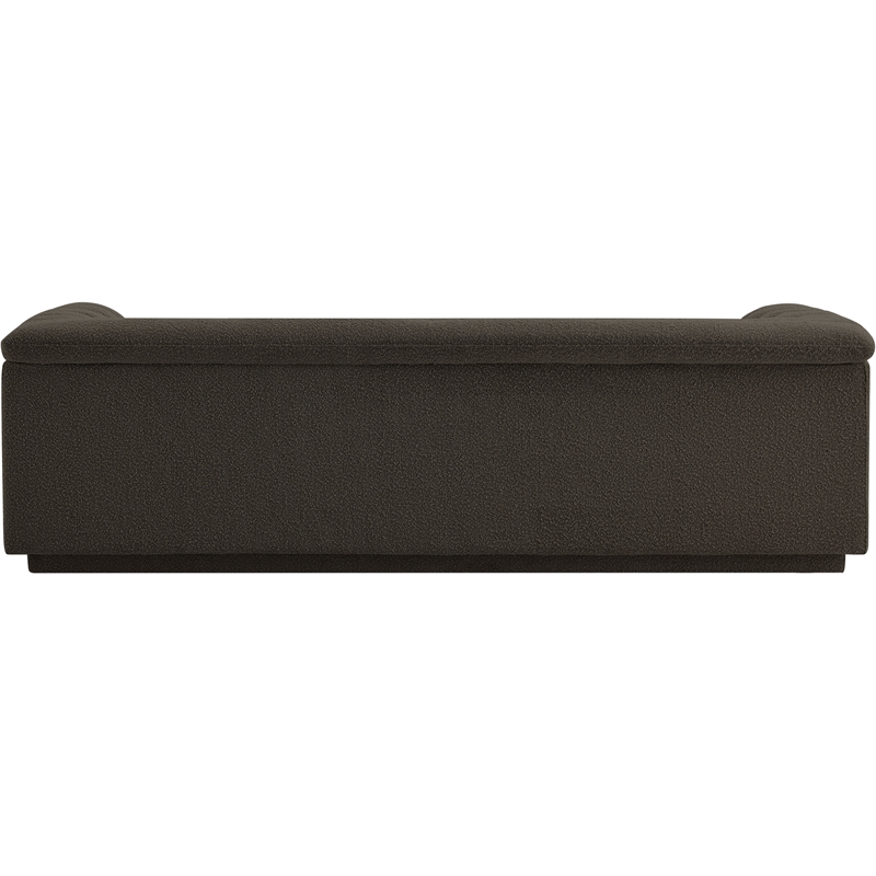 Bowery Hill Contemporary Deep Channel Tufted Rich Brown Boucle Fabric Sofa