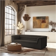 Bowery Hill Contemporary Deep Channel Tufted Rich Brown Boucle Fabric Sofa