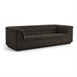 Bowery Hill Contemporary Deep Channel Tufted Rich Brown Boucle Fabric Sofa