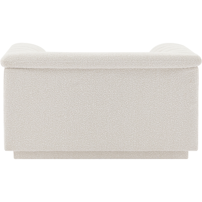 Bowery Hill Contemporary Deep Channel Tufted Rich Cream Boucle Fabric Chair