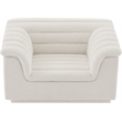 Bowery Hill Contemporary Deep Channel Tufted Rich Cream Boucle Fabric Chair