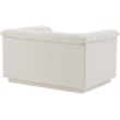 Bowery Hill Contemporary Deep Channel Tufted Rich Cream Boucle Fabric Chair