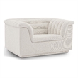 Bowery Hill Contemporary Deep Channel Tufted Rich Cream Boucle Fabric Chair