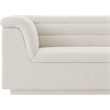 Bowery Hill Contemporary Deep Channel Tufted Rich Cream Boucle Fabric Sofa