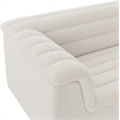 Bowery Hill Contemporary Deep Channel Tufted Rich Cream Boucle Fabric Sofa