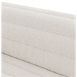Bowery Hill Contemporary Deep Channel Tufted Rich Cream Boucle Fabric Sofa
