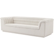 Bowery Hill Contemporary Deep Channel Tufted Rich Cream Boucle Fabric Sofa